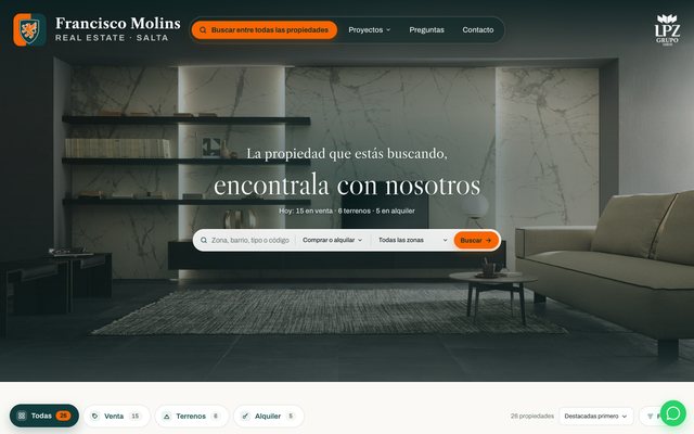 Portal inmobiliario de Francisco Molins, en Salta