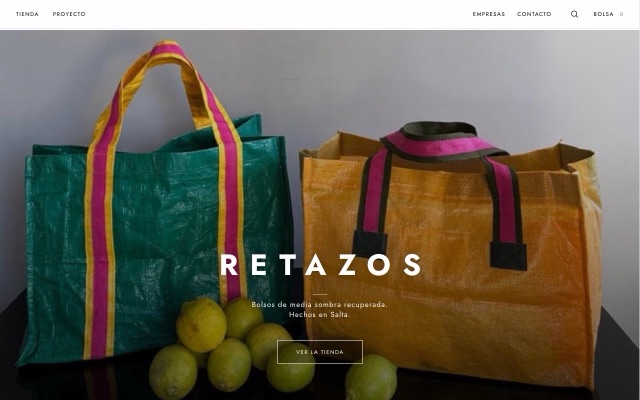 Vista previa de la tienda de RETAZOS, bolsos hechos con residuo textil en Salta